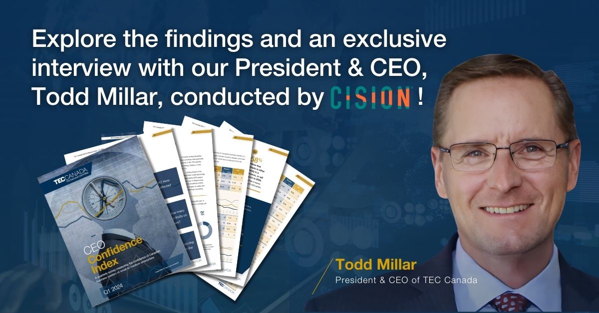 🔗 Explore the findings from our latest survey of 400+ Canadian SME CEOs and leaders and an exclusive interview with our President &amp; CEO, Todd Millar, conducted by <a href="/CisionCA/">Cision Canada</a>: newswire.ca/news-releases/…

#CdnNews #CdnBiz #TECCanada #CdnEcon #CdnTax