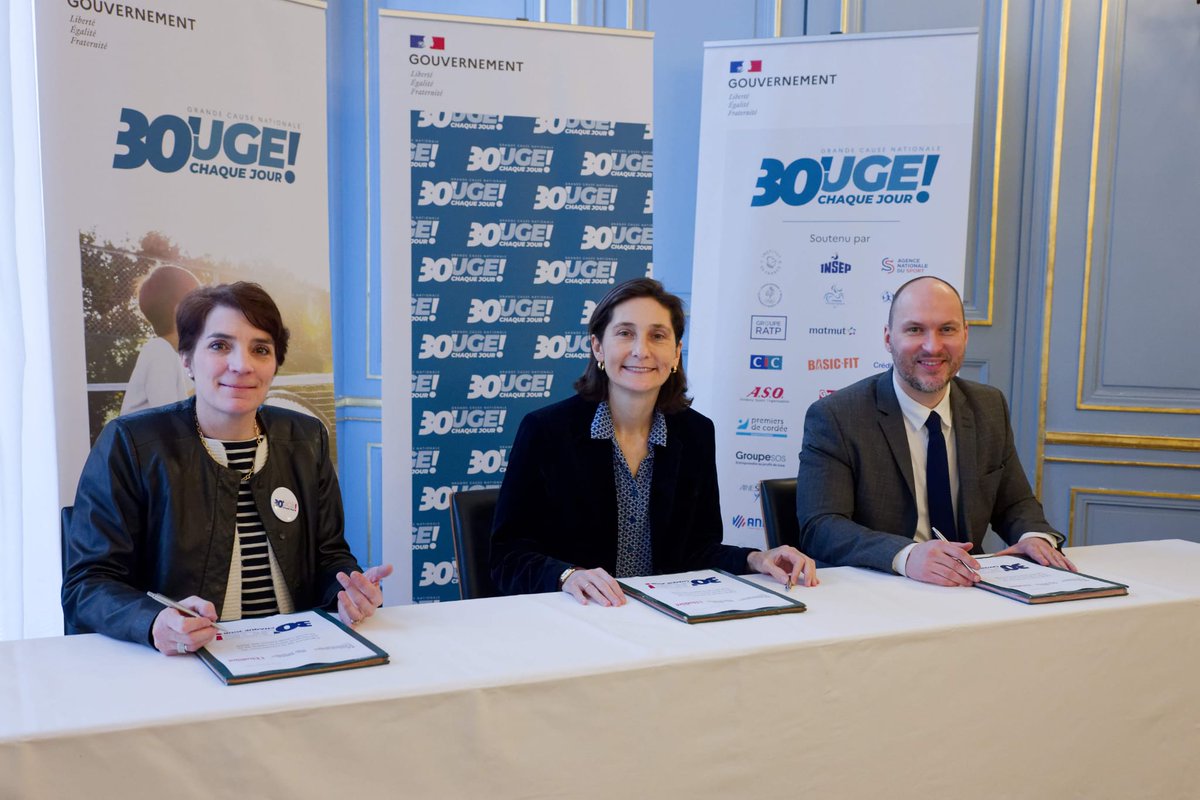 l'Etudiant est fier d'être partenaire de la #GrandeCause2024 pour promouvoir l'activité physique et sportive !🏃‍♂️👟

Aujourd'hui, nous avons eu l'honneur de signer notre convention de partenariat média et via nos salons avec la ministre <a href="/AOC1978/">Amélie Oudéa-Castéra</a> et l'agence nationale du sport.🚀