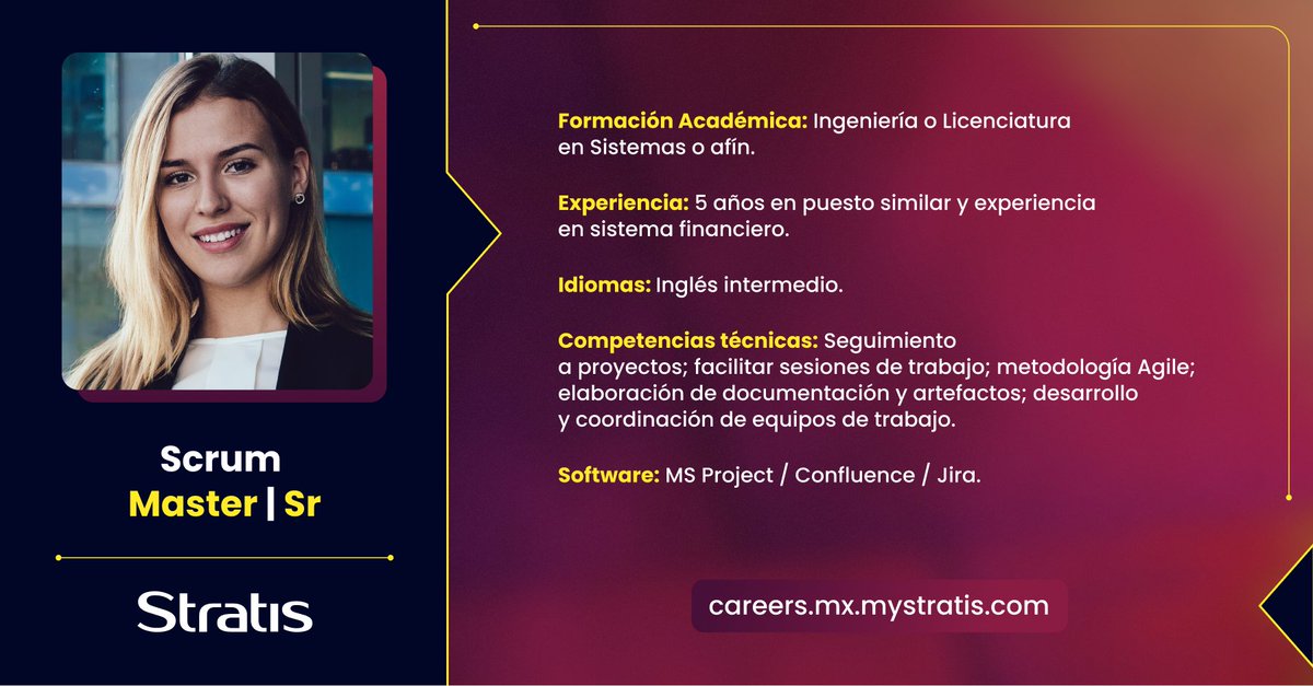 mystratis's tweet photo. ¡En Stratis, estamos buscando a los mejores talentos! Conoce más detalles sobre nuestras vacantes y postúlate para formar parte de nuestro gran equipo de profesionales. 

https://t.co/QeL80rmilK https://t.co/dV7GbJsMtN