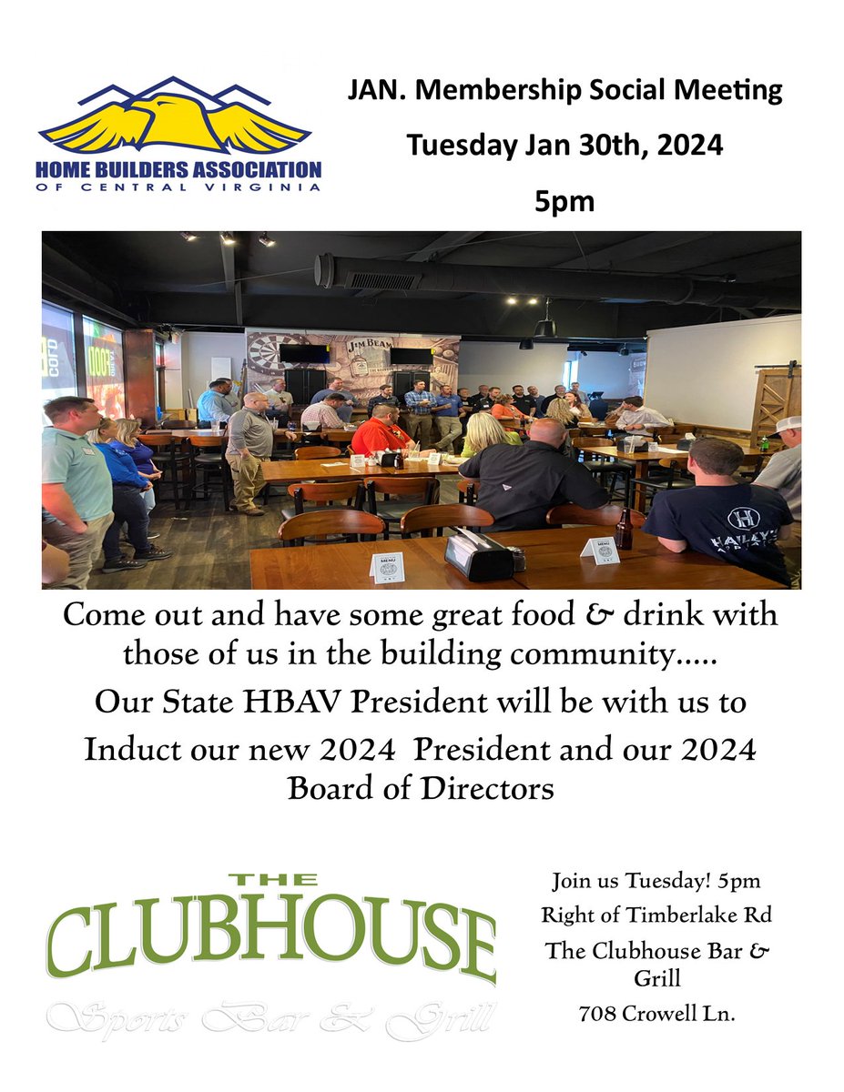 HBACV's tweet photo. HBACV Members and Guest come out tonight and welcome our 2024 State President Scott Williams and our incoming 2024 HBACV President Stephen Mock Meeting starts at 5pm https://t.co/kQUZQ9Dbno