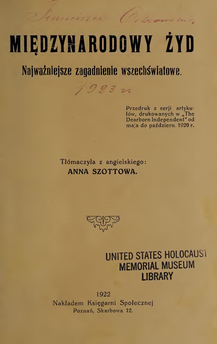 NaturalOrder14's tweet photo. MIĘDZYNARODOWY ŻYD 
Najważniejsze zagadnienie wszechświatowe.
HENRY FORD Tł. ANNA SZOTTOWA 1922
#Żydoznawsto 
#SamoobronaNarodu 
#PolskiSocjalizmNarodowy https://t.co/t7vPvmRRBH