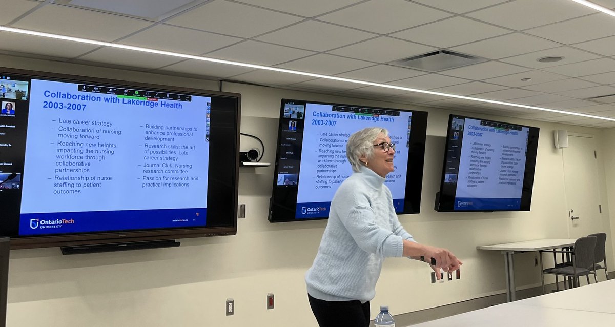 Dr. Manon Lemonde, hosting and presenting at <a href="/THP_hospital/">Trillium Health Partners</a> InterProfessional Practice Rounds, entitled “Demystifying Research in the Clinical Setting”. Such an engaging speaker, with lots of expertise as a researcher, professor, and expert in oncology nursing
#practiceexcellence