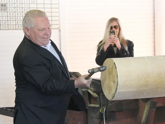 Premier Ford hammering in a new fuel rod today at the Pickering Nuclear Plant.

Refurbishing 50-year old nuclear reactors is possible, but the #Ontario Science Centre isn't?

Sign The Letter: SaveScienceCentre.com