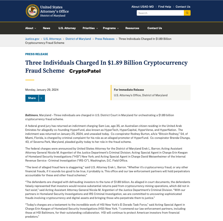 CryptoPatel's tweet photo. 🚨BREAKING: SEC slams $1.89B crypto Ponzi scheme with lawsuit
♦️ #HyperFund founders Lee & Chunga sued for running fraudulent #crypto schemes
♦️ Chunga settles; Lee faces additional legal charges
♦️ Chunga allegedly pocketed $3.7M for luxury purchases
♦️ Lee allegedly got $140K in crypto to his wallet
♦️ SEC cracks down on massive crypto Ponzi scams
♦️ Stay alert for shady crypto schemes
When will shady crypto founders learn?
$BTC