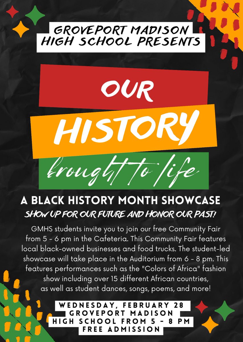 Please join us at our #BHMShowcase! <a href="/GMschools/">Groveport Madison Schools</a> <a href="/MrAltmancruiser/">Jeff Altman</a> <a href="/PaSmathers/">PASmathers</a>