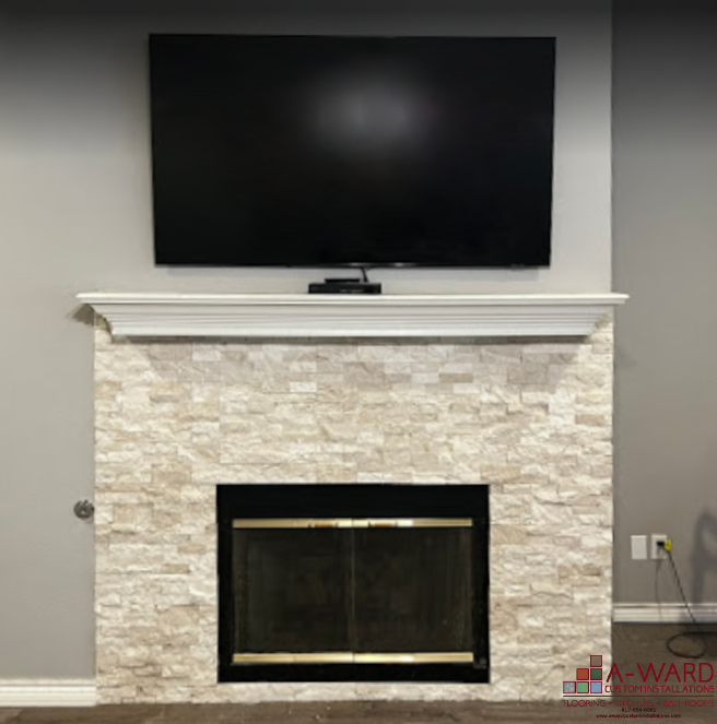 AwardCustomTile's tweet photo. Beautiful stacked stone fireplace! Give us a call to schedule a free estimate! https://t.co/EjRARRWVpe