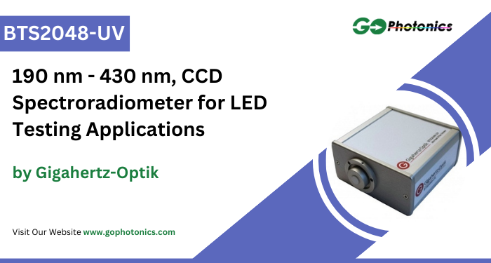 gophotonics's tweet photo. The BTS2048-UV from Gigahertz-Optik is a CCD Spectroradiometer that has a spectral range of 190-430nm.
Click here to Download the Datasheet https://t.co/UtCp6CErr5
#Gigahertz-Optik #CCD #spectroradiometer #Pixels #LED #testing #Featured #products #photonics #INDUSTRY #Insights https://t.co/m86hNtcX3P