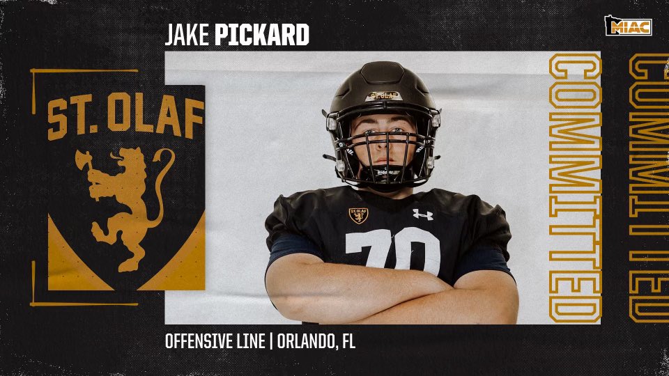 Jake Pickard (@pickardjake) on Twitter photo I’m beyond excited and blessed to announce my commitment to St. Olaf College to further my academic and athletic career! A huge thank you to the coaches at St. Olaf for this huge opportunity! <a href="/StOlafFB/">St. Olaf Football</a> <a href="/StolafRBC/">Eric Pulley</a> <a href="/LNLionsFootball/">Lake Nona HS Football</a> <a href="/daubrey52/">David Aubrey</a> I’m beyond excited and blessed to announce my commitment to St. Olaf College to further my academic and athletic career! A huge thank you to the coaches at St. Olaf for this huge opportunity! <a href="/StOlafFB/">St. Olaf Football</a> <a href="/StolafRBC/">Eric Pulley</a> <a href="/LNLionsFootball/">Lake Nona HS Football</a> <a href="/daubrey52/">David Aubrey</a>