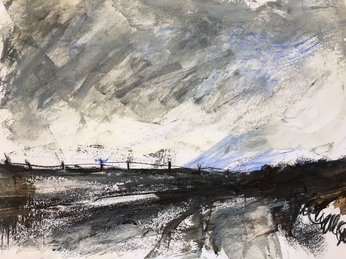 I try and draw every day that I can… this is my sketchbook today. Late January walking the dog. #landscape #mixedmediadrawing #sketchbook