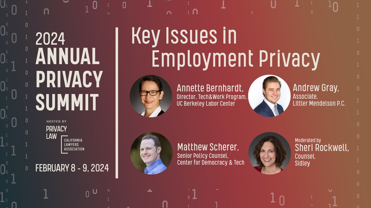 Employee data, employee rights, and finding the balance in employee privacy. Experts break down compliance obligations under CA privacy &amp; labor laws and issues in the year ahead at the 2024 Annual Privacy Summit.
#CLAAnnualPrivacySummit #AnnualPrivacySummit24 #CLA #employmentdata