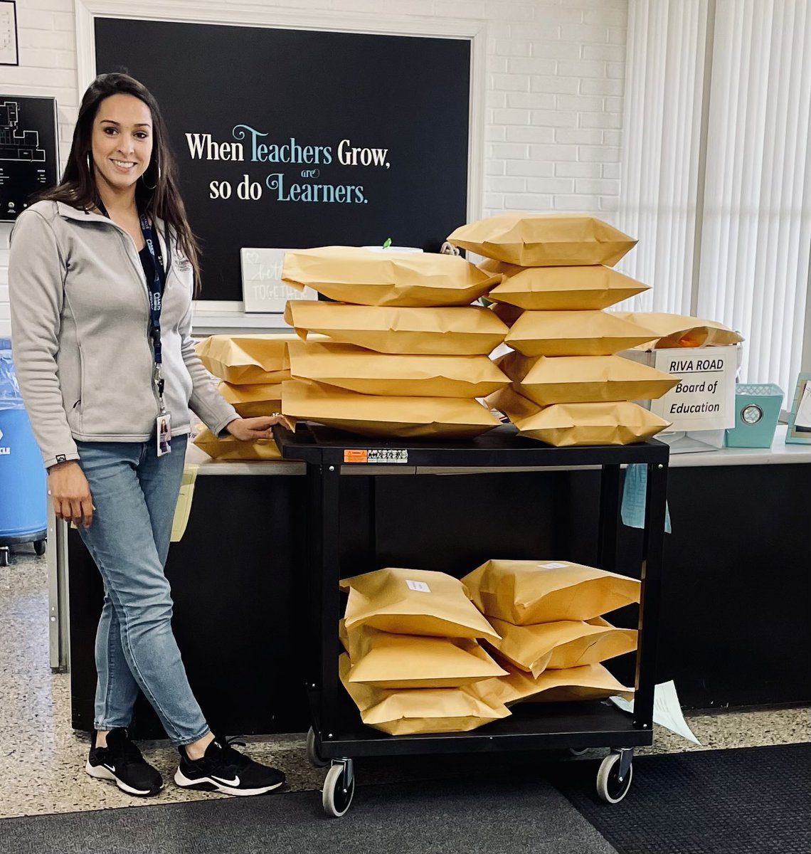 <a href="/AACountySchools/">AACPS</a> Kelly from Mail &amp; Distribution has picked up the Leadership Boxes and they are on their way!! 
#TeamPGD #LeadershipBoxes #LearnGrowBelong