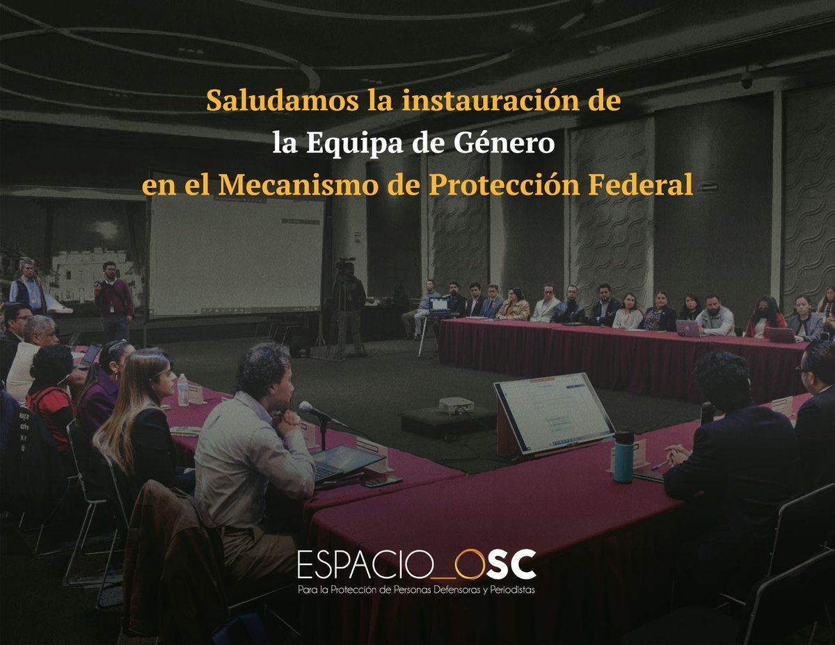 📢El Subsecretario de #DDHH, @arturomedina anunció la creación de la Equipa de Género dentro del <a href="/Mecanismo_MX/">Mecanismo de Protección Federal</a>.

🟣 Su objetivo es integrar la perspectiva de género y enfoque diferencial en la atención y medidas de protección.

Por ello, expresamos: