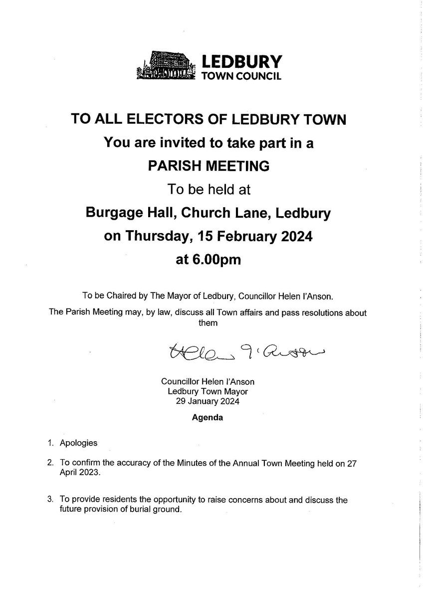Ledbury Town Council (@LedburyTC) on Twitter photo 2024-01-30 16:57:27