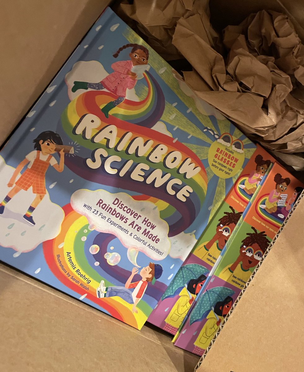 Got some exciting mail! My author copies of Rainbow Science :) Yay!!! (In stores March 19– available for pre-order now)