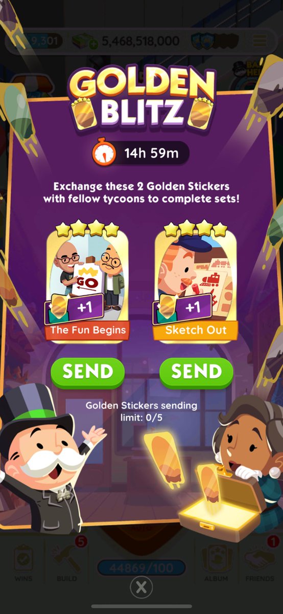 wtt lft monopoly go

have: the fun begins, sketch out

want: any 4⭐️ below - 

money rain / secret weapon / gimme / pay off / late night chat / chance leap / paparazzi / tot tycoon / the playbook / the dream 

1:1