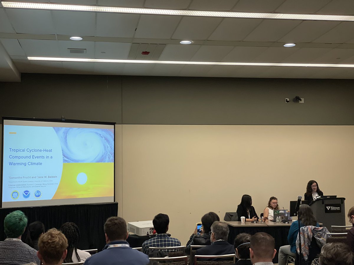 Samfrucht's tweet photo. Thanks to everyone who attended my talk on ‘Tropical Cyclone-Heat Compound Events in a Warming Climate’ bright and early yesterday! #AMS2024 https://t.co/U04RUi5K1Q