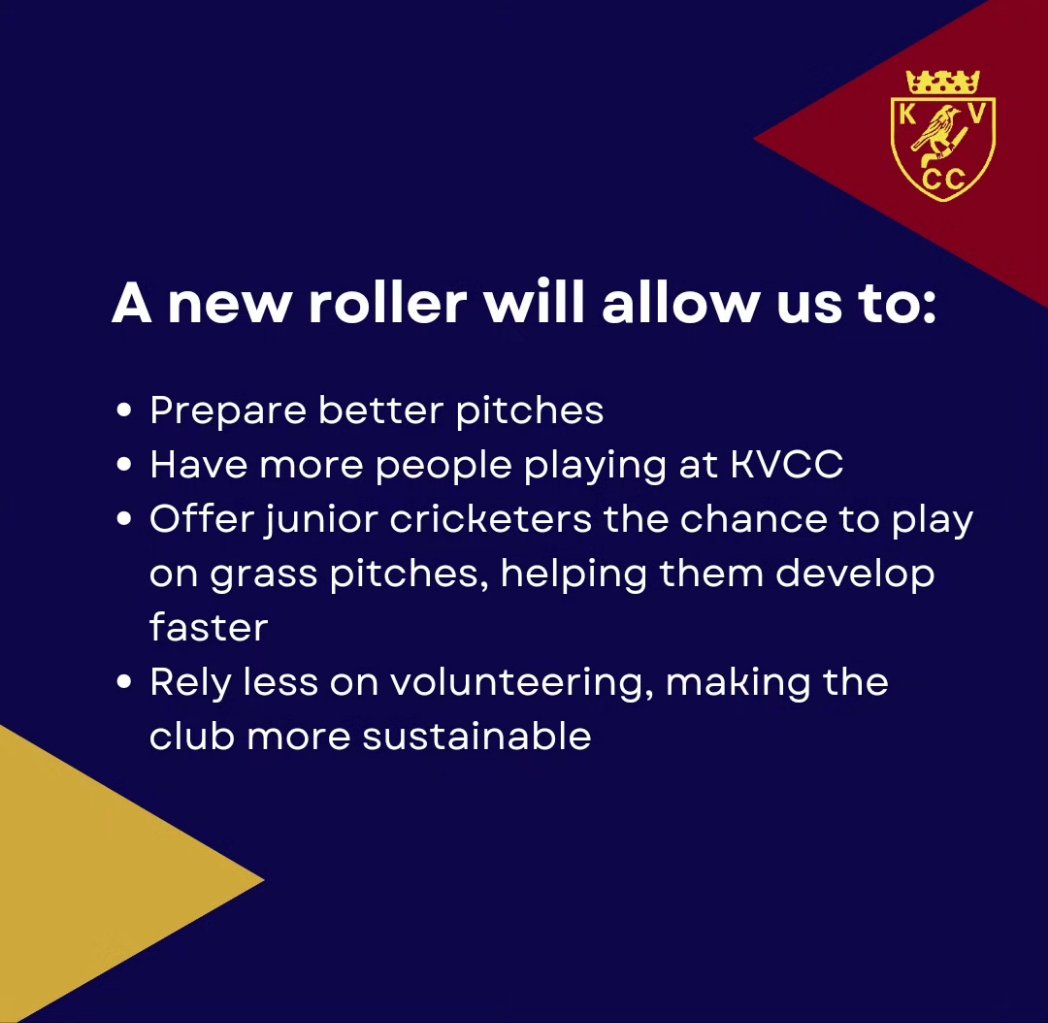 Training on grass wickets has a huge impact on development.

Our new Sunday Development team helps junior players transition into adult cricket &amp; we want to extend the square to provide the best training conditions. A new roller will make this possible.

crowdfunder.co.uk/p/new-roller-f…