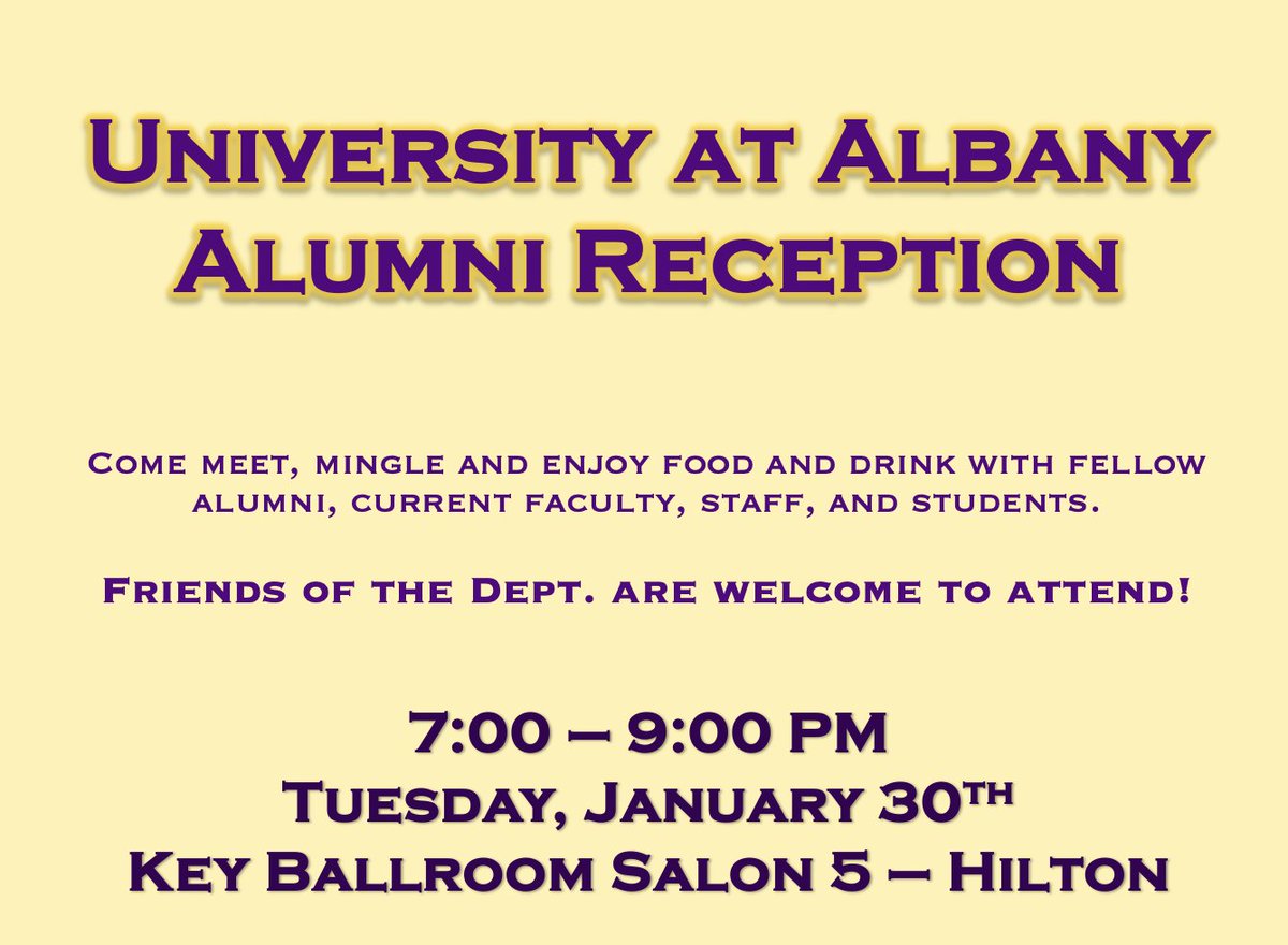 Tonight's the night! If you're in (or near) Baltimore for #AMS2024 stop by and meet old (and new) friends! @ualbanyalumni