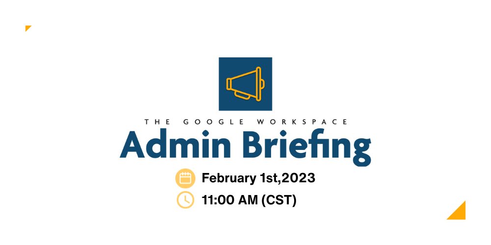 The February 2024 Admin Briefing is here—your monthly dose of Google Workspace brilliance! 💻 Stay informed about the most recent enhancements and updates designed for your school district.

#TechInEducation #GoogleWorkspaceAdvancements

Register now! hubs.li/Q02hg_wX0