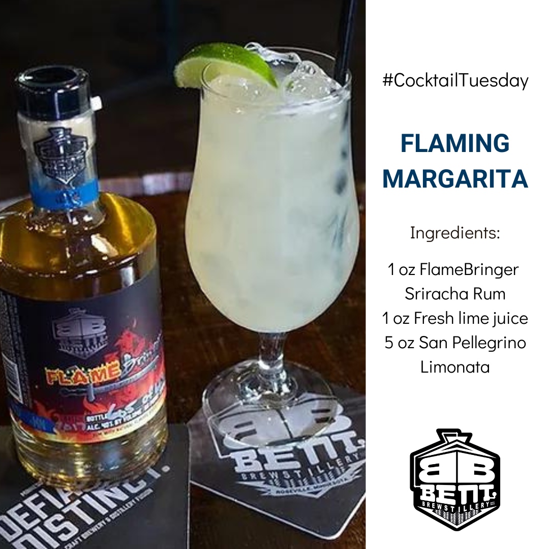 BentBrewstiller's tweet photo. Celebrate #CocktailTuesday with a flaming margarita! 🍹

Directions:
1.Rim the glass with lime juice and coarse salt. 
2.Fill with ice, then add FlameBringer Sriracha Rum and lime juice. 
https://t.co/xGpQzHXZ5g with San Pellegrino Limonata and garnish with lime.

Enjoy!

#Coc... https://t.co/ZyZjM6PywA