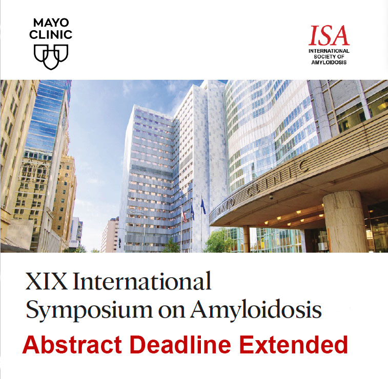 Exciting news: The deadline to submit #abstracts for the International Symposium on #Amyloidosis has been extended to February 8th! Plus, travel grants up to $3,000 are now available for eligible young investigators. Head to our website for more details: cveducation.mayo.edu/store/internat…