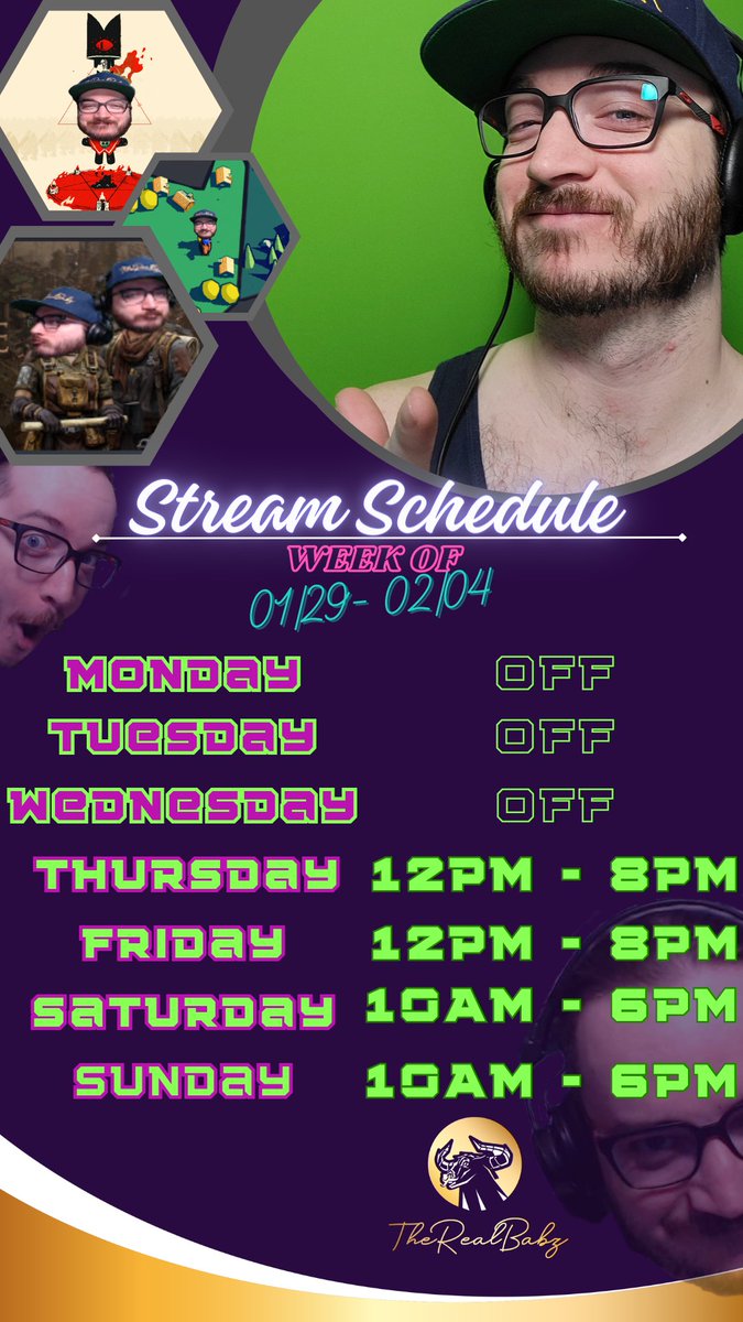 TheRealBabz_'s tweet image. 🗓️Stream Schedule for the week
01/29 - 02/04
#StreamSchedule #FellowshipOfBabz