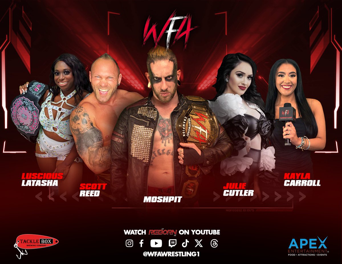 Meet the stars of Wrestling Federation of America THIS SATURDAY from 12-4P at @ApexEntertains in #Marlborough #MA ! 📸✍🏻 APEX is Metro Boston's premiere indoor entertainment destination! Check out all of their attractions and offerings at APEXEntertainment.com/Marlborough! 🎳🕹️🚗🚨