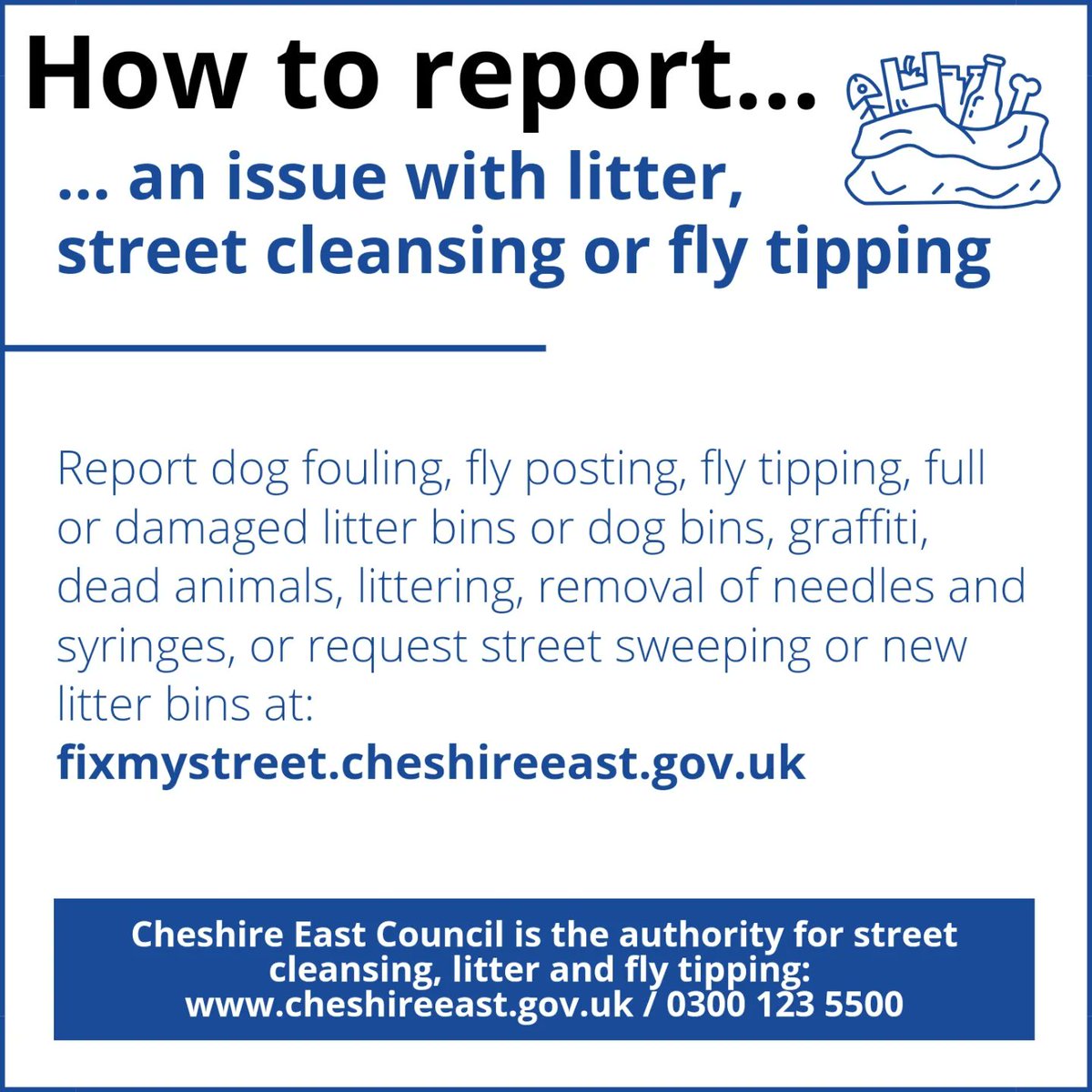 WilmslowTC's tweet photo. ℹ️ How do I report an issue?ℹ️ (Part 1) 
We have listed some common issues and how to report them to the correct Authority. 
If you find the information useful, please share it with others.
#ReportAProblem https://t.co/kmdEL8B9mu