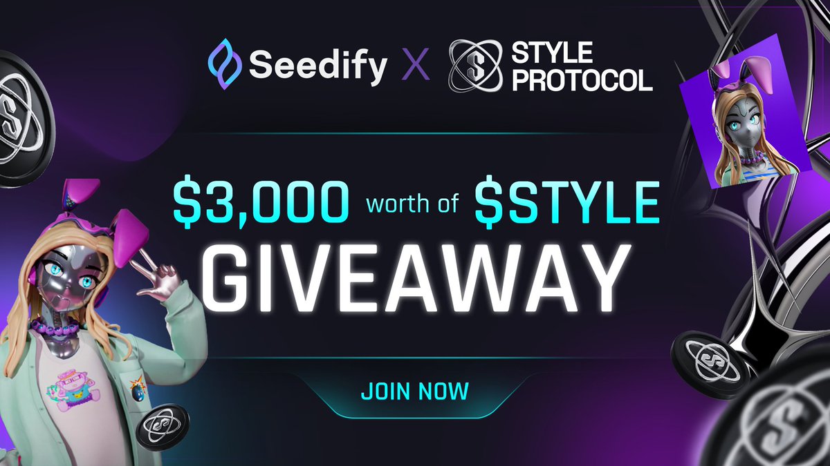 Let’s do a giveaway in STYLE… literally 😁

@STYLEProtocol is celebrating their upcoming IGO and you get a chance to have your share of $3K worth of $STYLE 💰

More tasks = higher chances to win 👇

gleam.io/competitions/9…