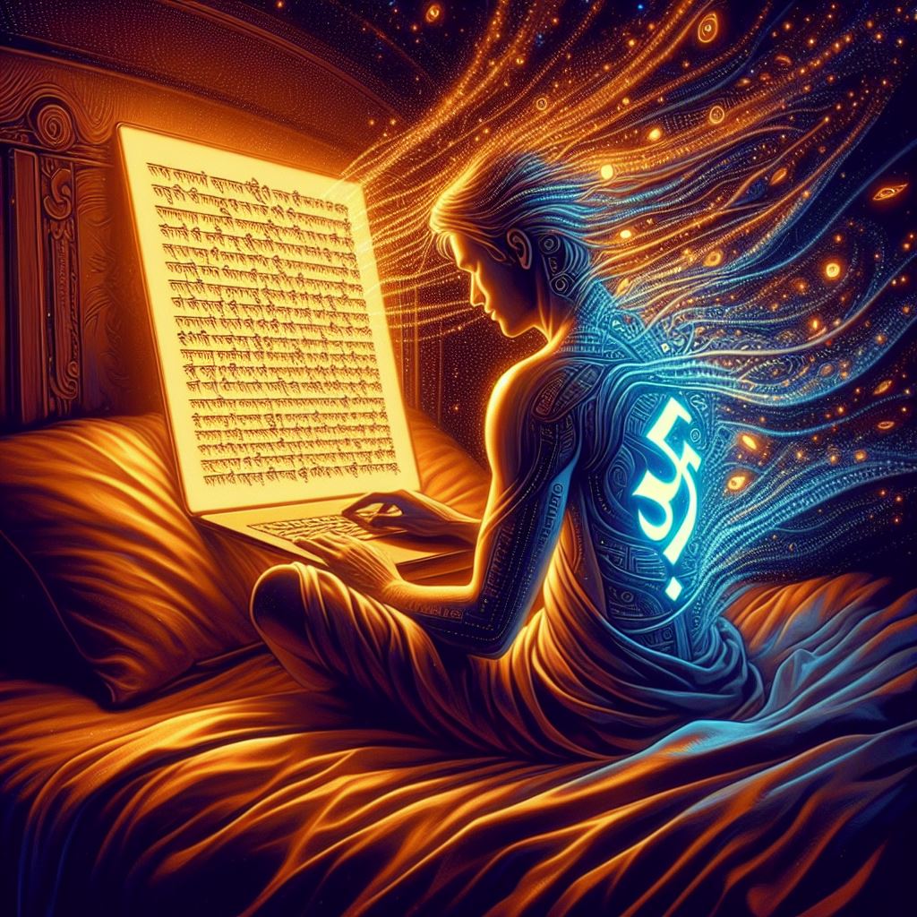 Good night, X tribe! 🕉️ 

As I nestle into bed, I'm enveloped by the soothing words of the Bhagavad Gita, its epic verses weaving a tapestry of wisdom and enlightenment. 📖💫 Each line resonates with the essence of Dharma, guiding my thoughts as I drift into slumber. 💤🕉️ May the