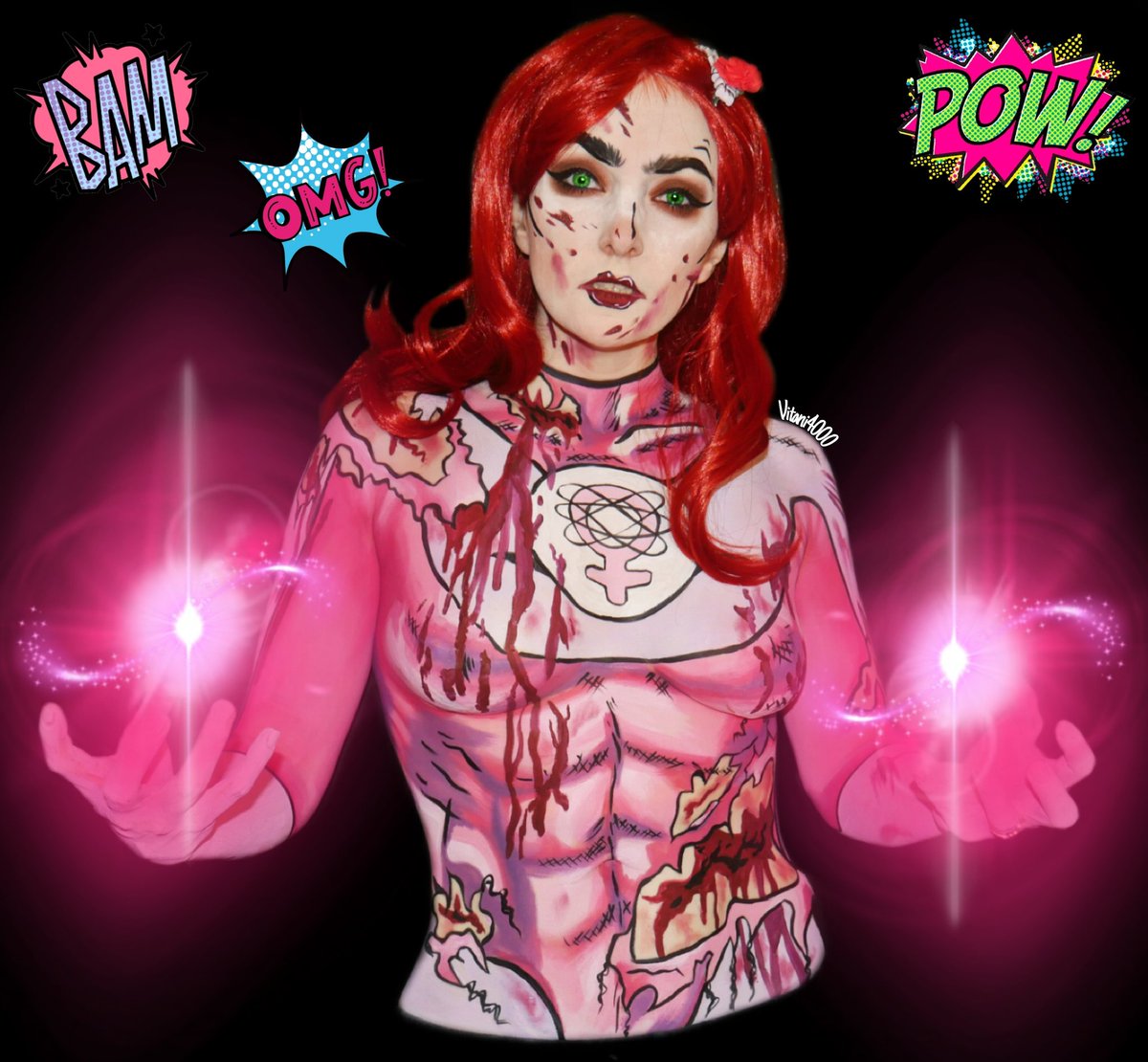 I felt SO FREAKING COOL looking like this.
Atom Eve bodypaint done by me on me:)

#bodypaint #cosplay #atomeve