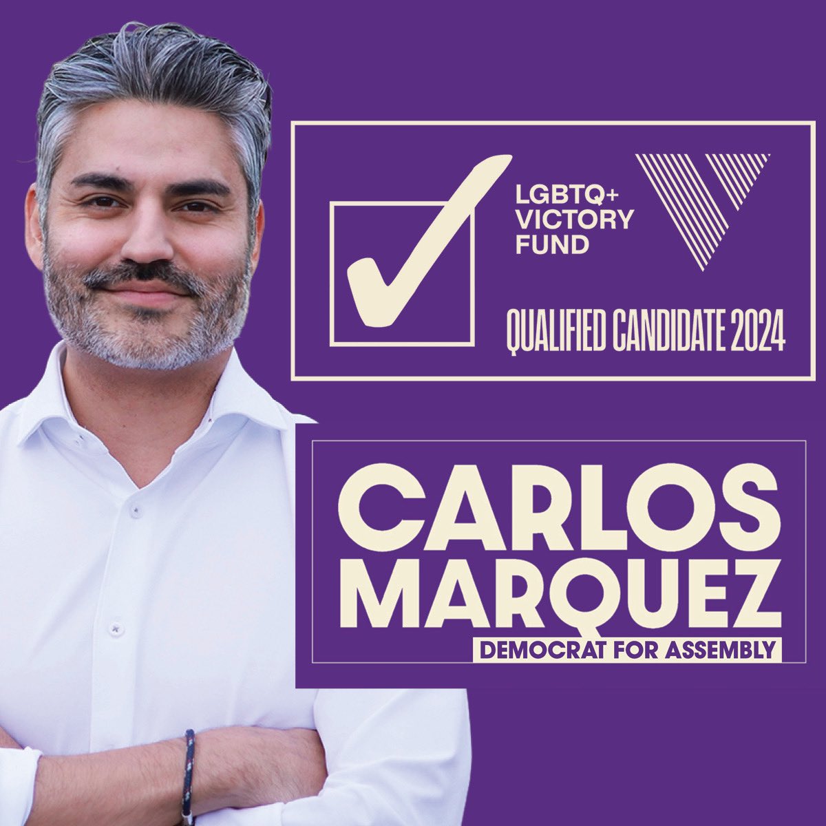 Grateful to <a href="/VictoryFund/">@lgbtqvictoryfund on bluesky</a> for rating me as a qualified candidate, a designation awarded to viable out candidates competing w/ other out candidates for the same seat! 🏳️‍🌈
