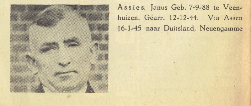 Dhr. J. Assies just like his fellows was under terrible conditions and extreme circumstances misused for #forcedlabor
Just two weeks later, at 10.15 p.m., from the group of deportees Jans was the first #Dutchman to die in the port of #Hamburg at <a href="/lagerhausg/">LAGERHAUSG</a> (formerly <a href="/Speicher_G/">grasbrook Coop</a>)