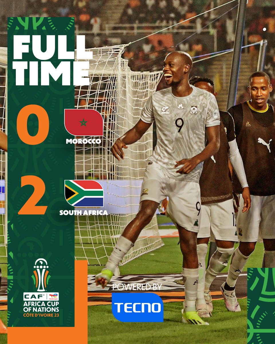 ⌚️ FULL-TIME! South Africa snatch the win from Morocco! 🙌 #MARRSA | #TotalEnergiesAFCON2023