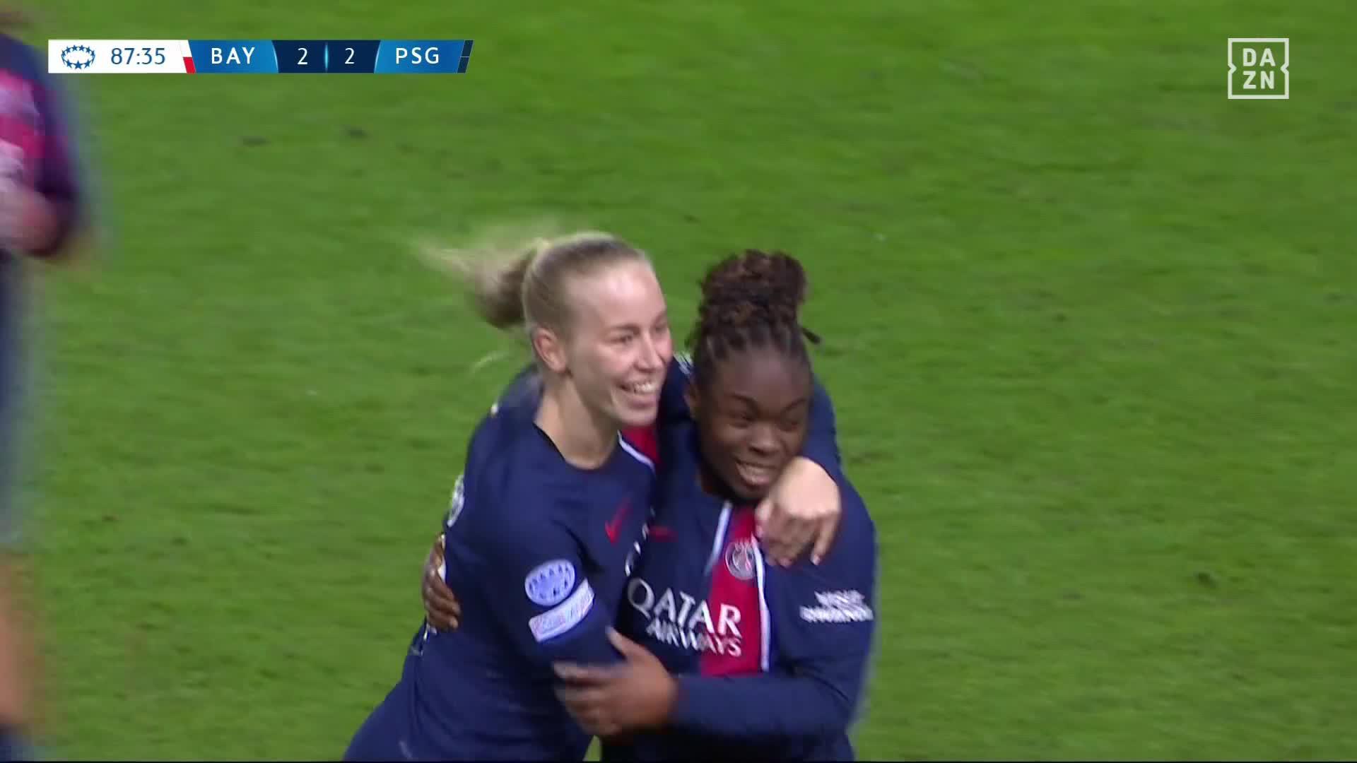 LATE DRAMA!!  Georgia Stanway brings them LEVEL!  🤯😳Watch the UWCL LIVE for FREE on DAZN 👉  #UWCLonDAZN