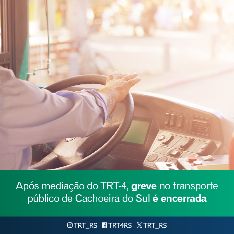 TRT_RS's tweet photo. Acordo mediado ontem pelo #TRT4  pôs fim à greve dos empregados da Transportes Nossa Senhora das Graças (TNSG), de Cachoeira do Sul. A empresa presta o serviço de transporte rodoviário municipal.

Leia mais: https://t.co/nYBdbInBqD https://t.co/CFOxntVN4z