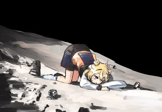 #今月描いた絵を晒そう
SLIMが着陸したり宇宙に高校を作ったりしましたね 