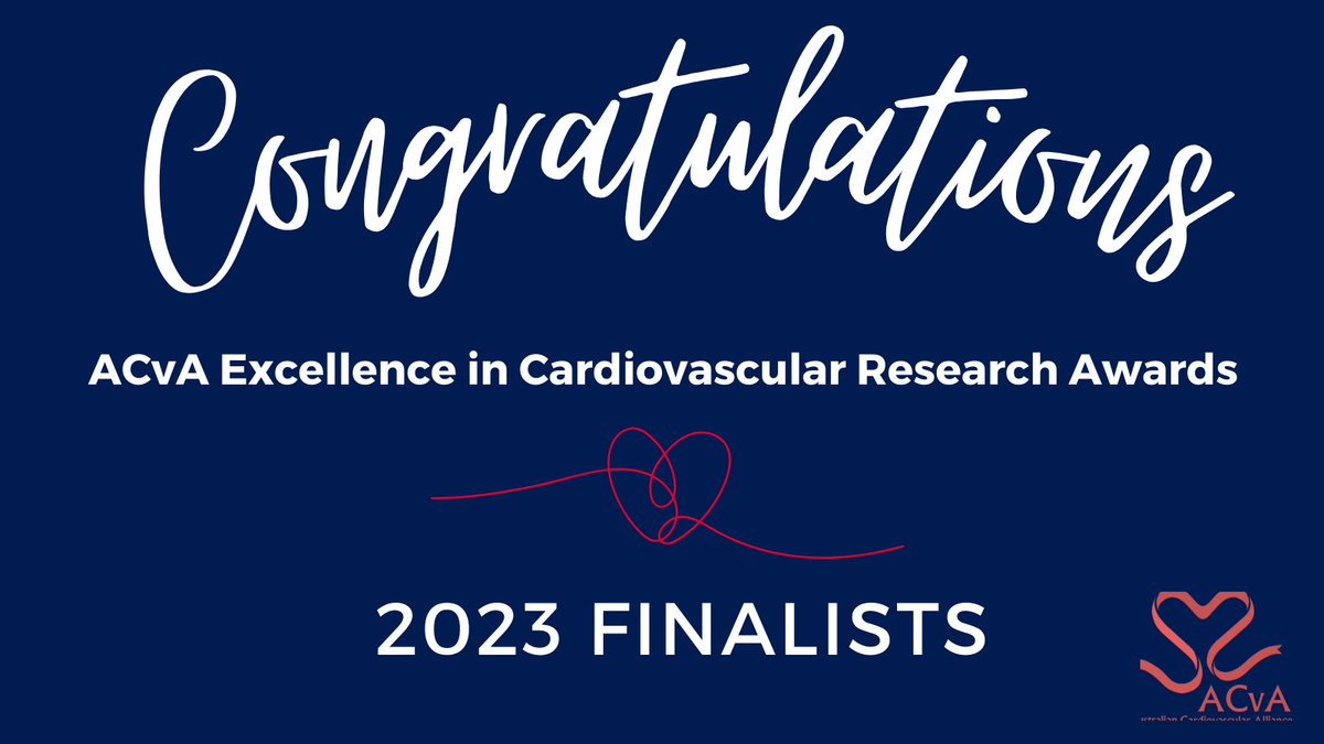 Congratulations to the 2023 Finalists of our #ACvAAwards!! Find out more about these amazing researchers & their achievements👇 @ZiyuWang_ZW @PeterJMeikle @kaznegishi @AJMurph5 @BenFreedman_HRI @ChrisSobey4 @KavurmaMary @NurseResearch @FZMarques @VenomsLab ozheart.org/2023-acva-awar…