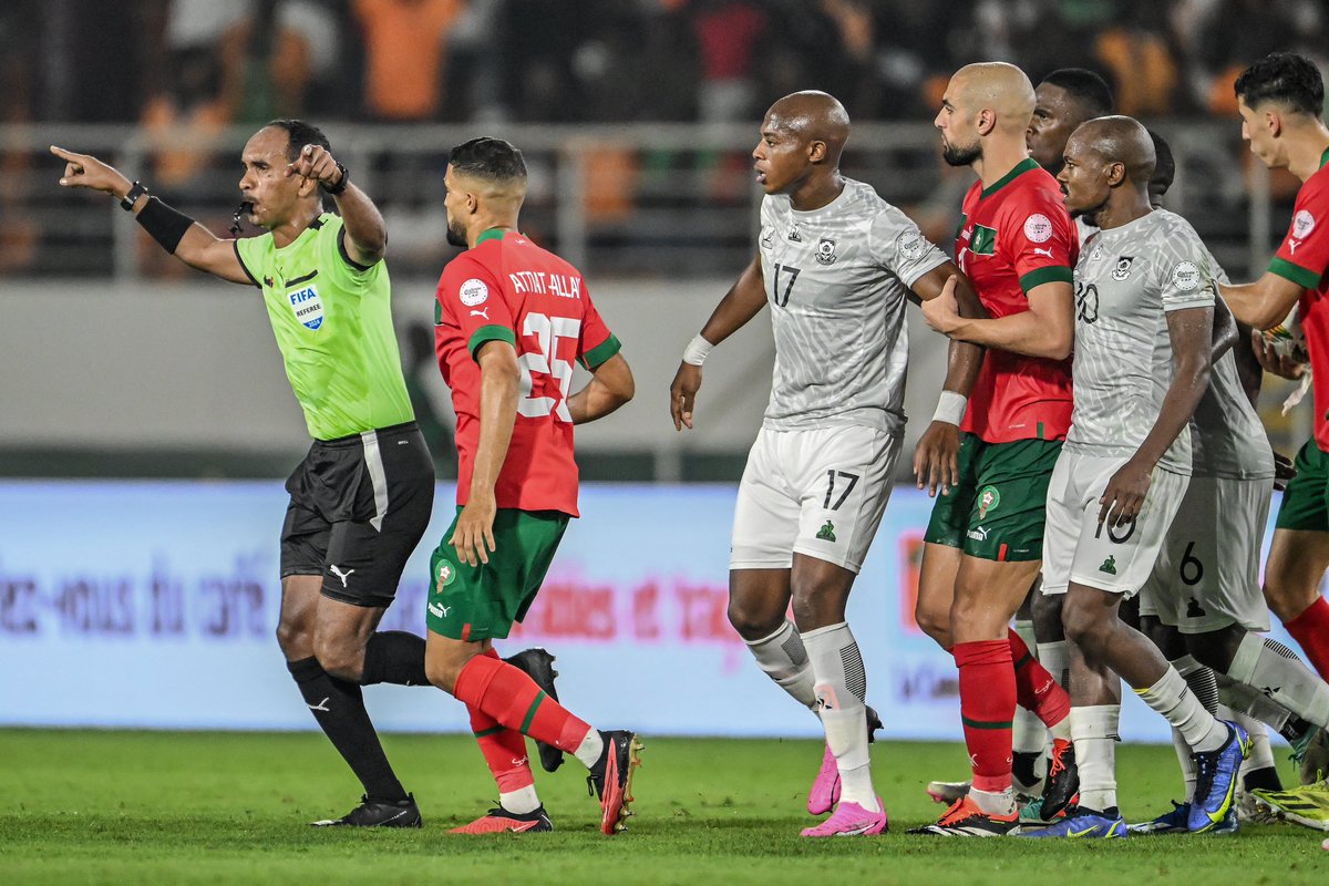 🇲🇦 AGAIN: Morocco fall 2-0 to South Africa’s Bafana in #AFCON2023 Round of 16; makes it 6/8 times Atlas Lions fail to reach AFCON quarterfinal since winning silver in 2004.