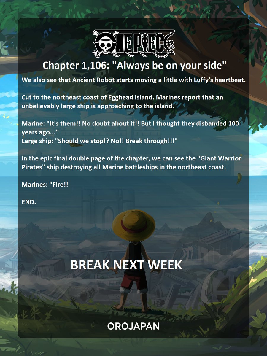 #ONEPIECE1106 
Chapter 1,106 full text spoilers.