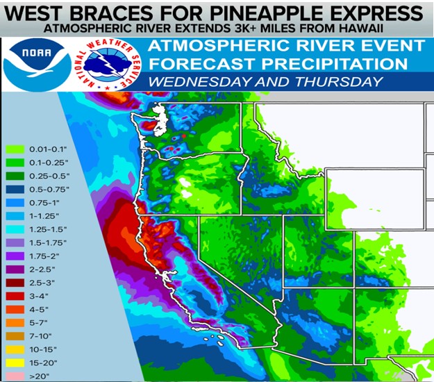 QUICKDAM's tweet image. Holy Pineapple Express, West Coast!!! We just wanted to share what's headed your way and let those of you that aren't familiar with our innovative products know there are other options besides sandbags and plywood to protect your homes and property. #floodbarriers #quickdams