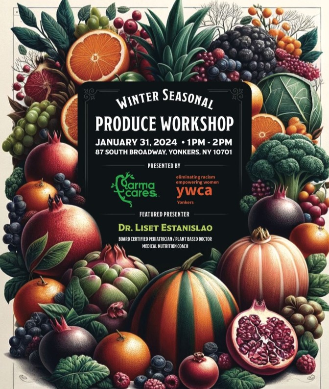 Farmacy For Life, Farmacares.org and Styles.p will be coming to the YWCA of Yonkers TOMORROW to host a FREE produce workshop with their plant-based doctor DR Liset Estanislao, DO. 📍 87 South Broadway, Yonkers NY 🕐 1PM to 2PM #healthiswealth