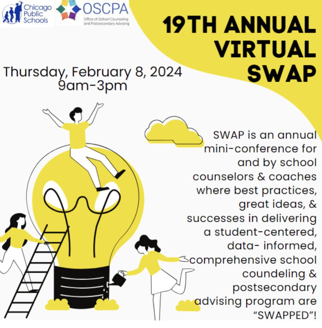 Please select the sessions you would like to attend over the course of the day.   In order to register for a session, go to SCHED, the scheduling tool used for SWAP.  IMPORTANT: In order to access the sessions, you MUST use a CPS email.

swap2024.sched.com