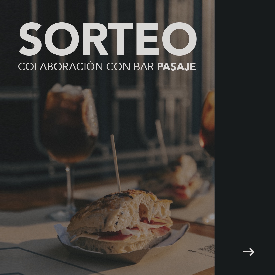 SORTEO BAR PASAJE

Los chicos del bar ubicado en Pasaje de Marchi 2981 sortean entre mis seguidores UN PREMIO de dos copas de vermú Desmadre y dos pintxos (tapeos) para canjear en febrero.
