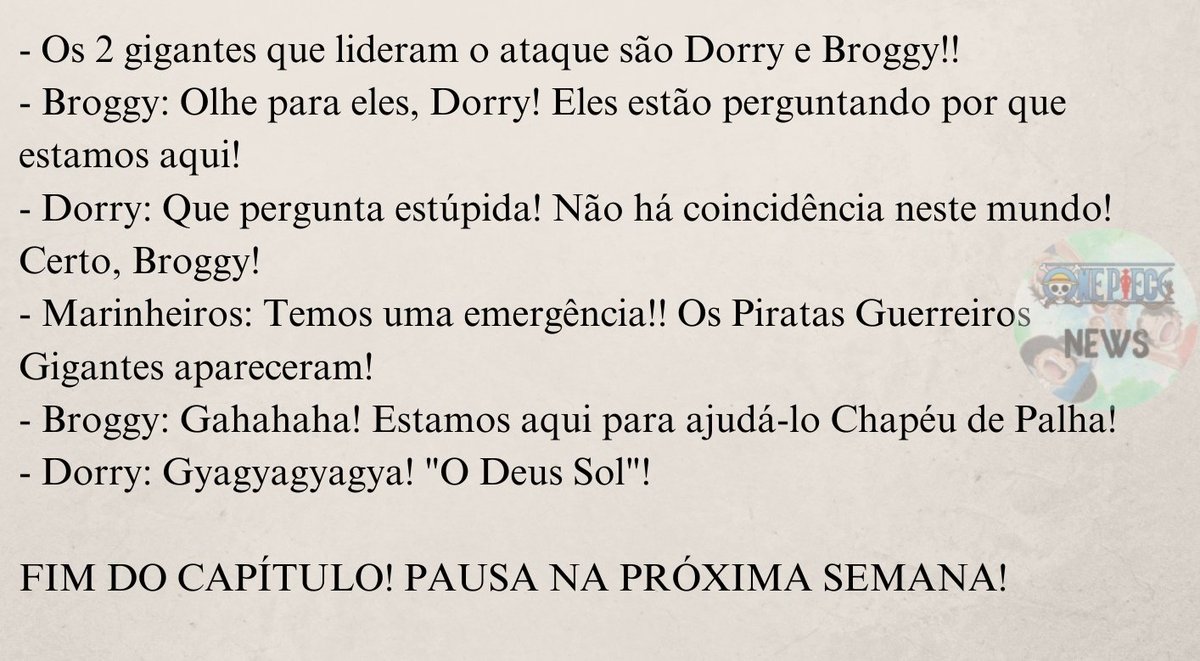 OnePieceNewsASL's tweet image. #ONEPIECE1106
🚨 Spoilers Completos do Capítulo 1106 de One Piece!

Que ABSURDO de capítulo. Estará na briga de melhor do ano sem dúvidas pra mim.

Fiquei arrepiado do começo ao fim da tradução. One Piece é MÁGICO.