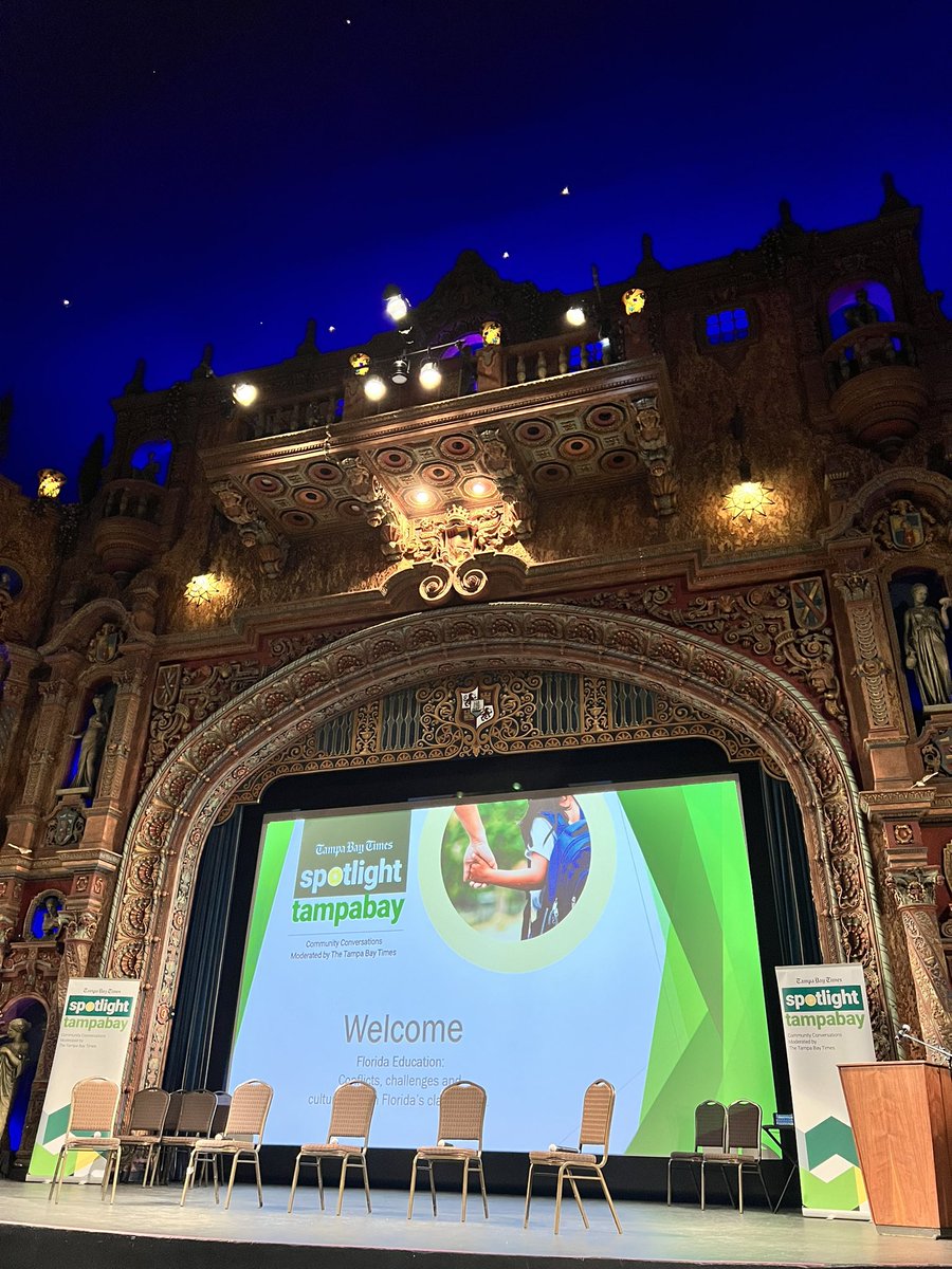 Thrilled to join the <a href="/TB_Times/">Tampa Bay Times</a> tonight for a discussion on education at the <a href="/tampatheatre/">Tampa Theatre</a>. Looking forward to a great conversation!