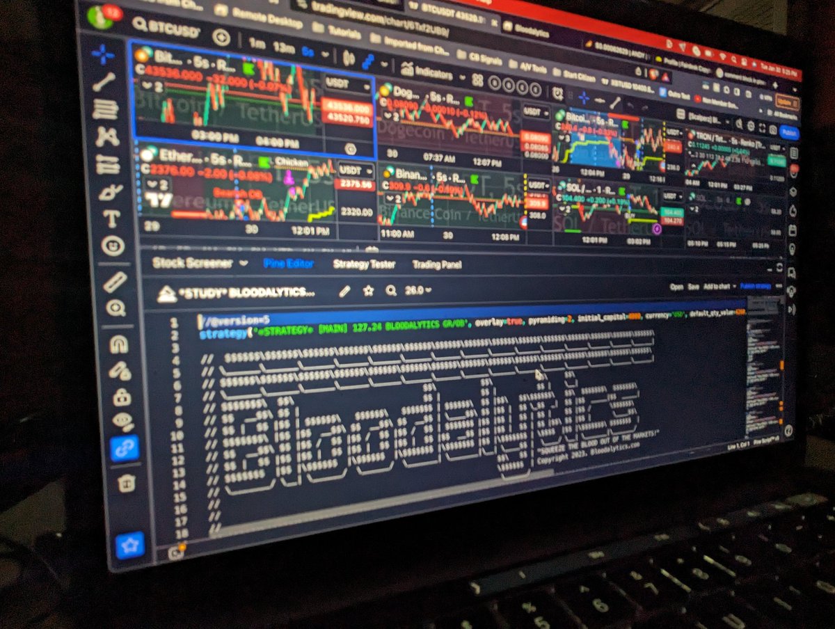 cryptoblood_'s tweet image. Coding the evening away! #Bloodalytics #PineScript #Crypto