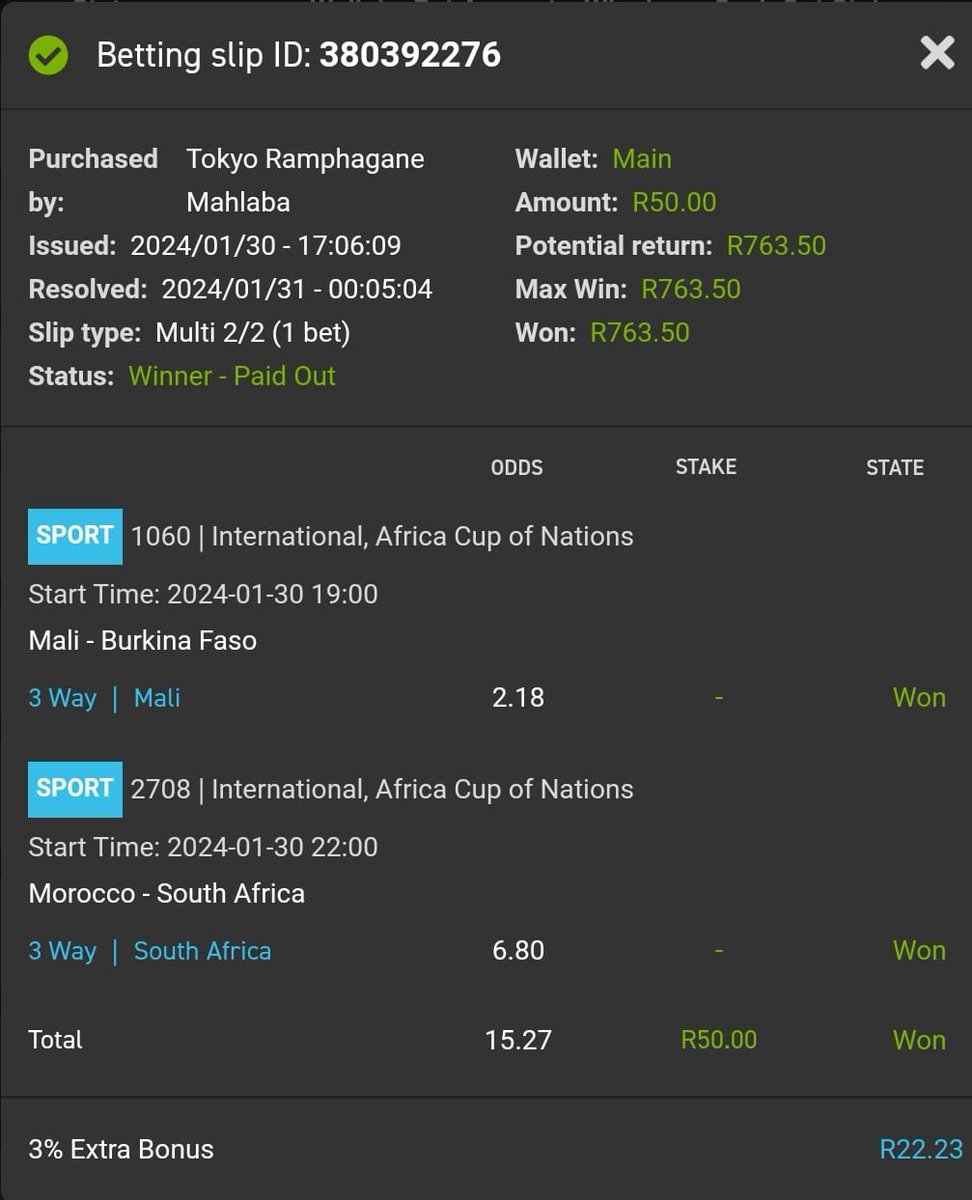 TKSoundVisual's tweet image. Ate nicely with easybet also tonight , R50 got me R700

Visit

easybet.co.za/sign-up

Use PROMO CODE: TK50 to receive 
R50 Signip Bonus
150%Deposit match
* Term and Conditions Apply