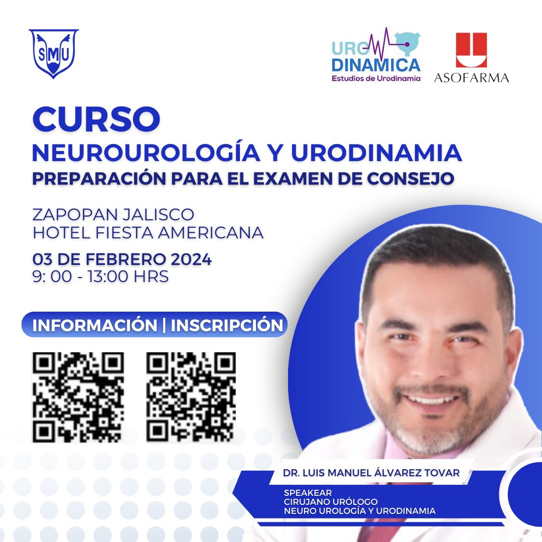 Residentes_SMU's tweet photo. 🧠🌐 ¡Explora las complejidades de la Neurourología y Urodinamia! 

@smumexico te invita a participar, escanea o mantén oprimido el código QR para mayor información. 

Adquiere conocimientos clave para una práctica urológica de vanguardia. 

#UrologíaEnMovimiento #SMU24 https://t.co/KC98ZrF867