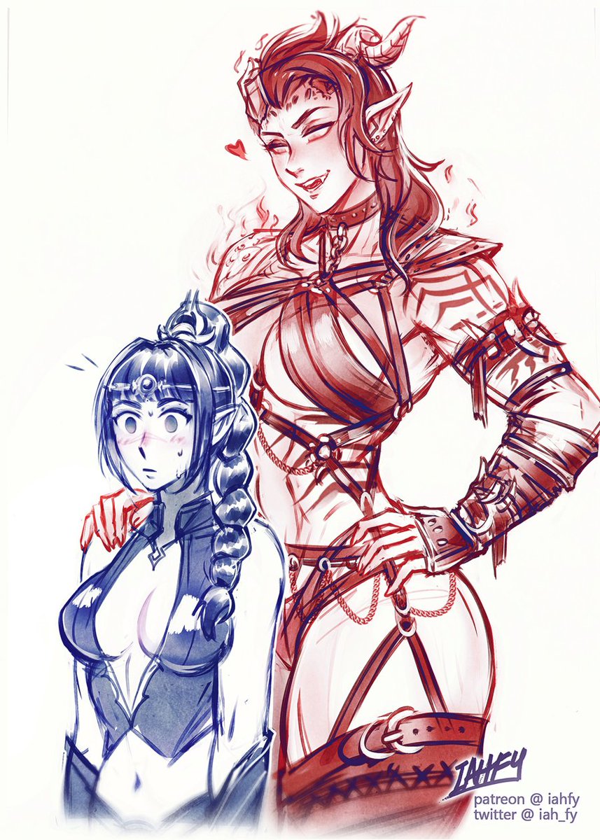 iah_fy's tweet photo. karlach/shadowheart https://t.co/AnSCjSxzly